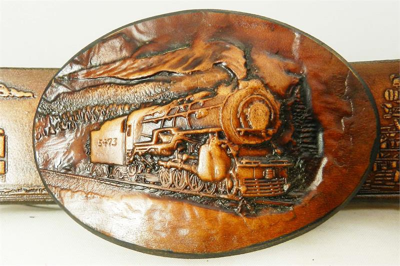 Train Belt Buckle Set – Western Leather Belt & Buckle Combo  display picture 1