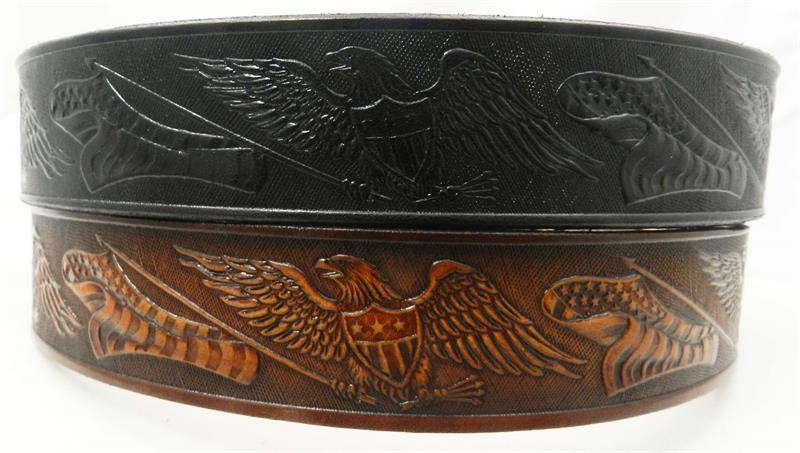 NAME BELT EAGLE and AMERICAN FLAG| Gavere Leather display picture 2