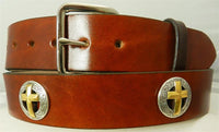 CONCHO BELT GOLD CROSS