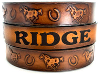 KIDS NAME BELT HORSESHOES