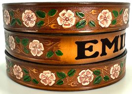 KIDS NAME BELT PAINTED FLOWERS