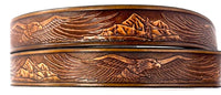 Gavere Leather belt with spread eagle design, perfect for jeans or western wear