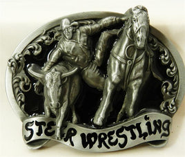 RODEO STEER WRESTLING BUCKLE