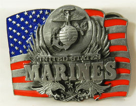 US MARINES on FLAG BUCKLE