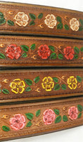 BELT EMBOSSED FLOWERS PAINTED