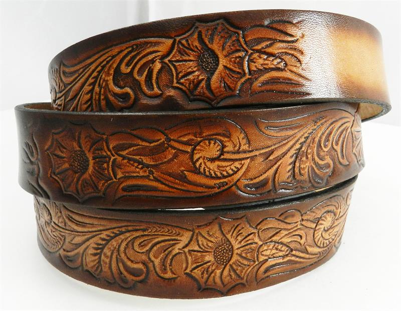 Handmade, Tooled Leather Leather Belt Gavere