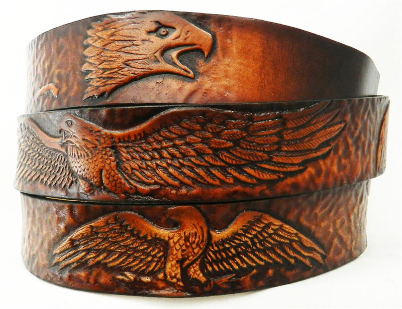 Eagle Scene Leather Belt – Western Style for Men Gavere Leather
