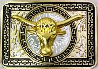 TROPHY BUCKLE GOLD STEER