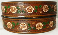 BELT EMBOSSED FLOWERS PAINTED