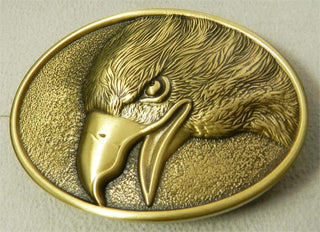 BRASS EAGLE HEAD OVAL