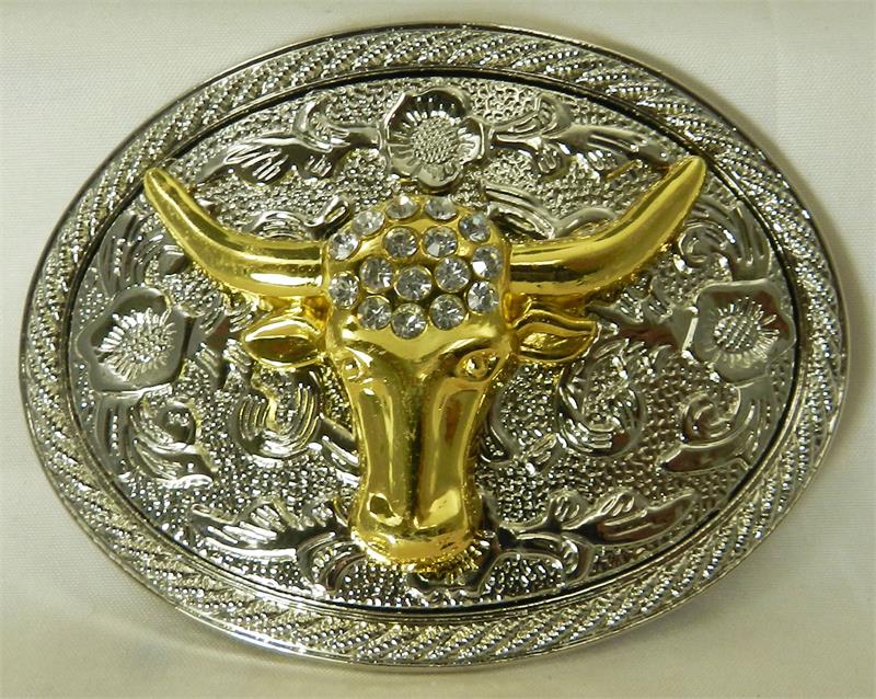 Rhinestone Belt with Steer Head maikun Rhinestone Skull Belt for Men Women, Bling Western  main image 4