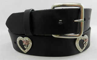 CONCHO BELT HEART w/ROSE