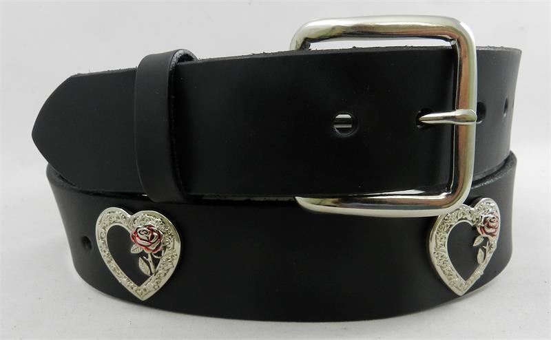 Heart & Rose Concho Belt – Tooled Leather Belt | Gavere  display picture 1