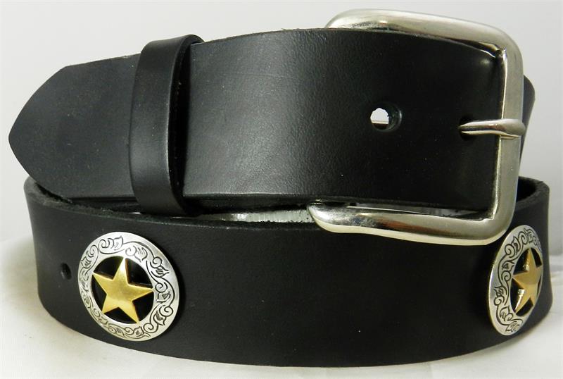 Gold Texas Star Concho Belt – Custom Western Leather Belt  display picture 3