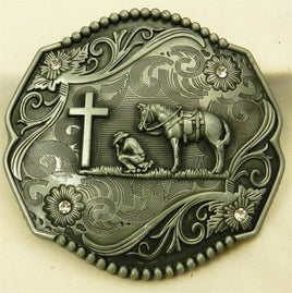 COWBOY AT CROSS FREE FORM BUCKLE