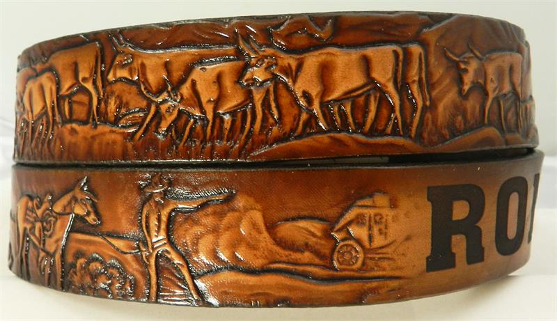 Kids Cattle Drive Leather Belt with Name – Made in USA | Gavere