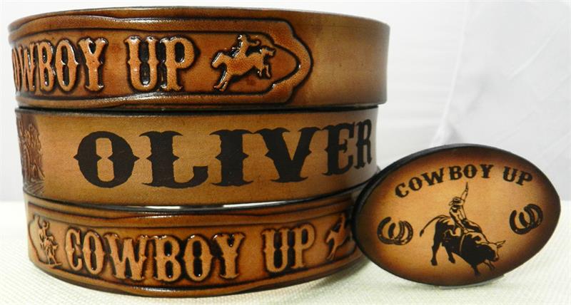 KIDS COWBOY UP BELT BUCKLE SET