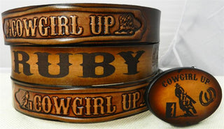 KIDS COWGIRL UP BELT & BUCKLE SET