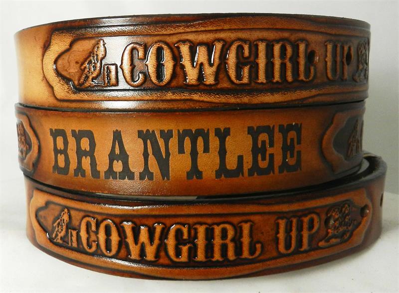 Cowgirl Up Leather Belt Amazon.com: Bama Belts and Leathers Western Floral Embossed  main image 3