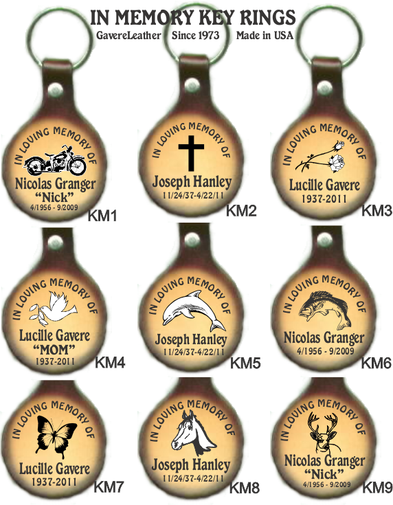 In Memory Of Key Ring | Personalized Leather Key Rings| Gavere Leather